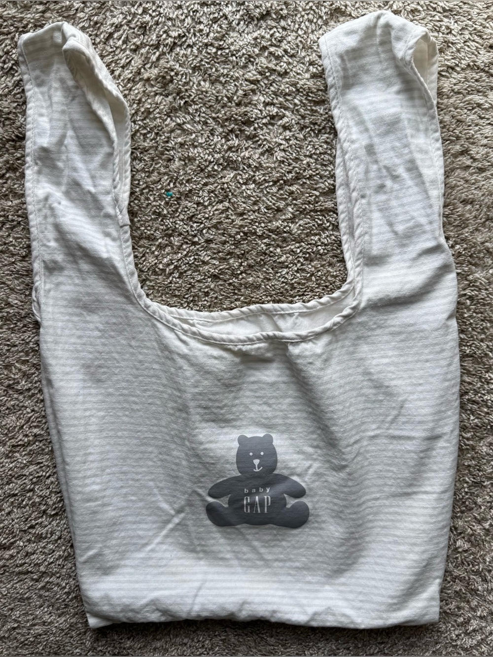 Baby Gap Gray Bear Logo Tote Bag Double Sided NWOT